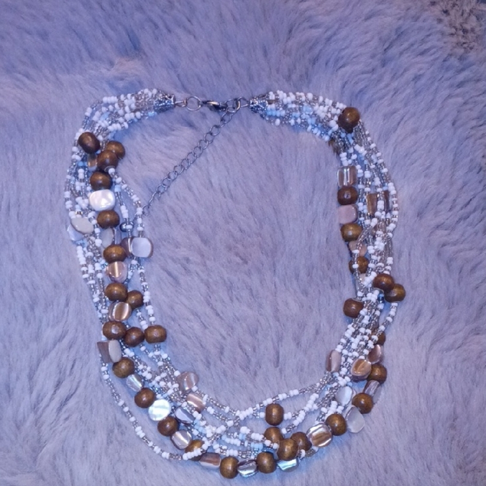Elegant Multi-Strand Beaded Necklace